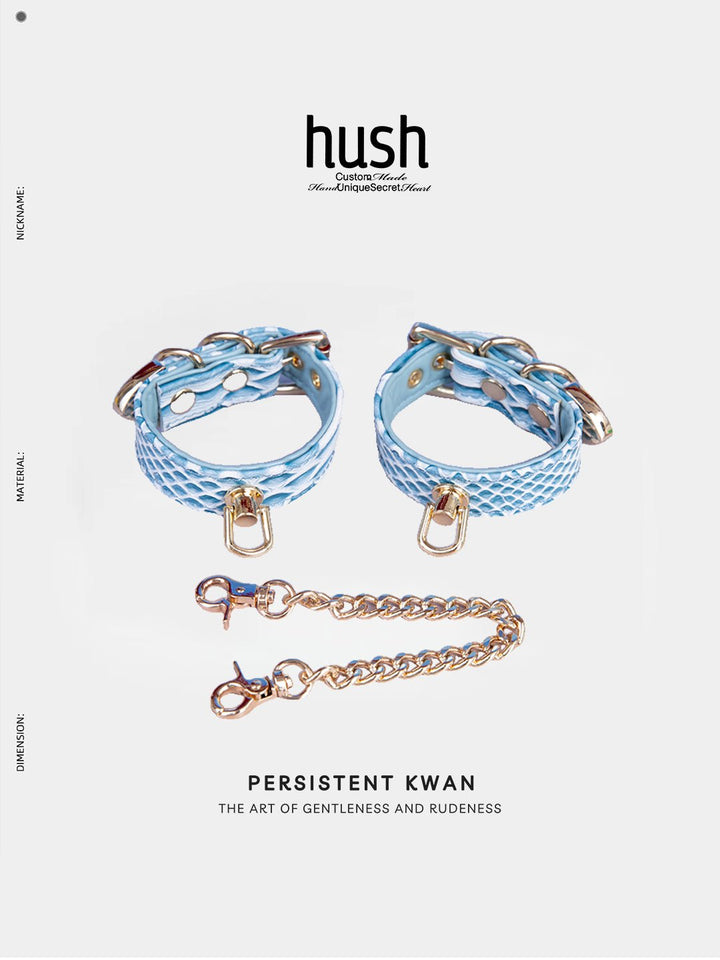 Cuff with chain, vegan leather cuff, cuff with chain and buckle, leather cuff - Hush