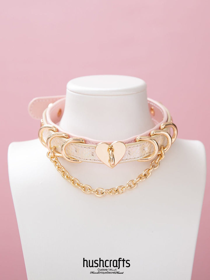 Double - Layer Choker with Heart Lock Pendant - hushcrafts
