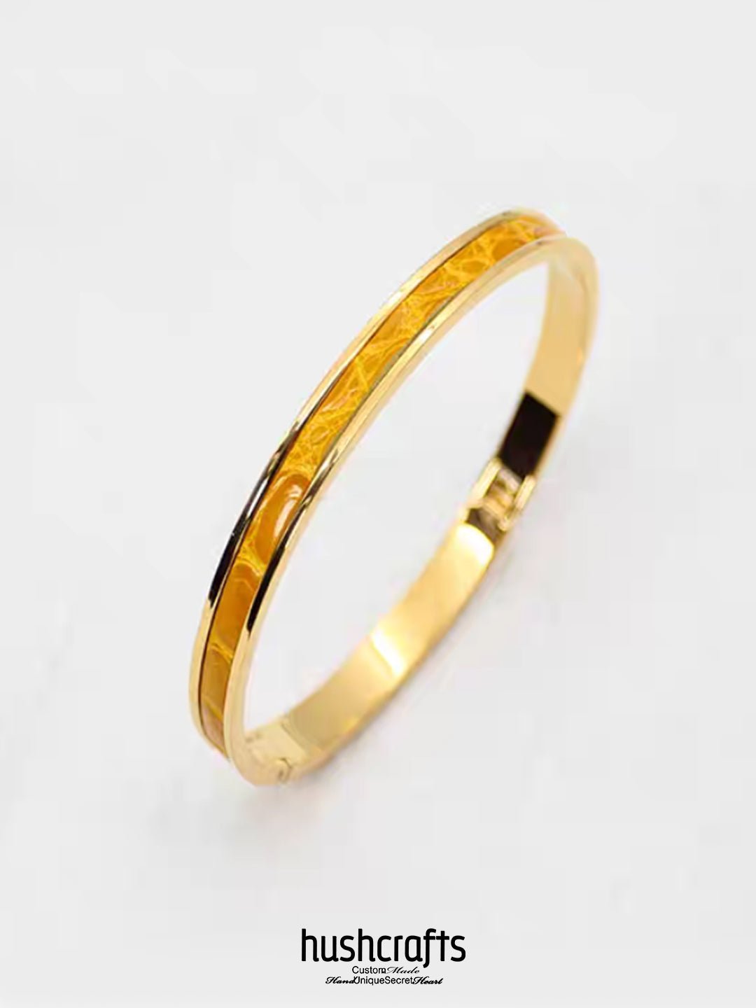 Golden Ripple Bangle - Alligator - hushcrafts
