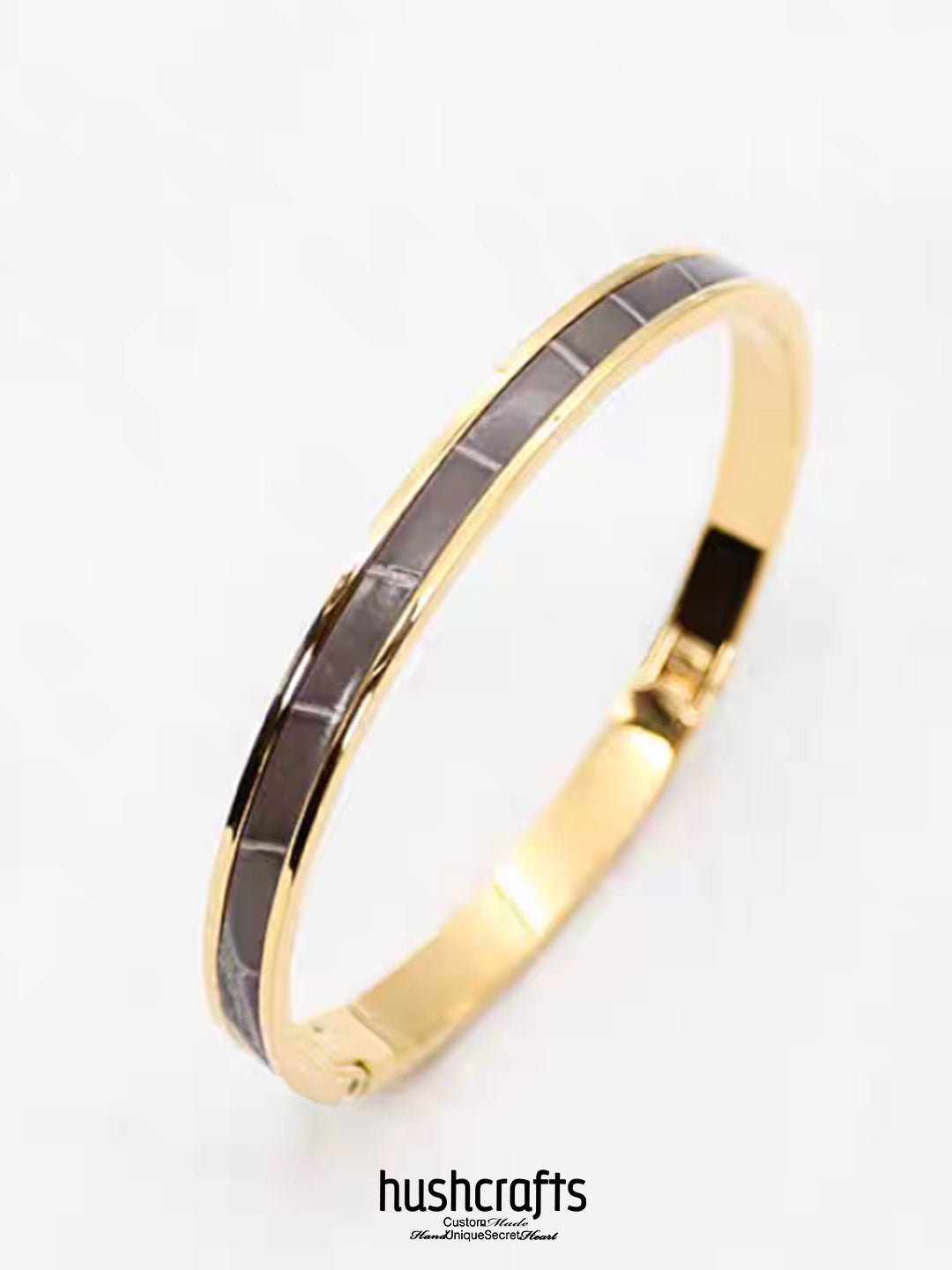 Golden Ripple Bangle - Alligator - hushcrafts
