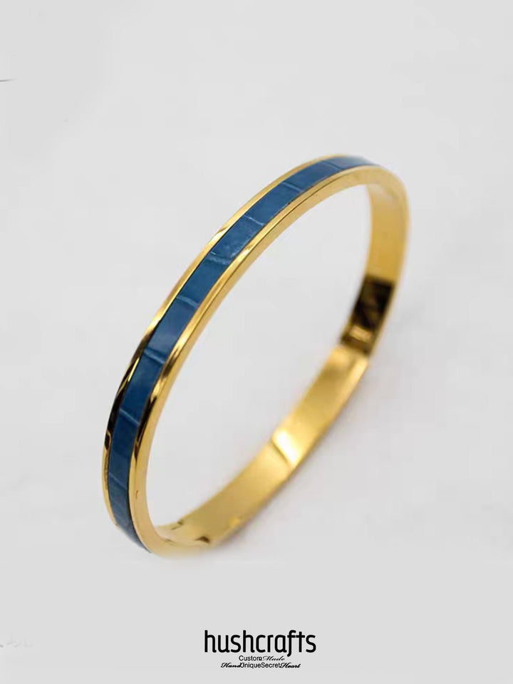 Golden Ripple Bangle - Alligator - hushcrafts