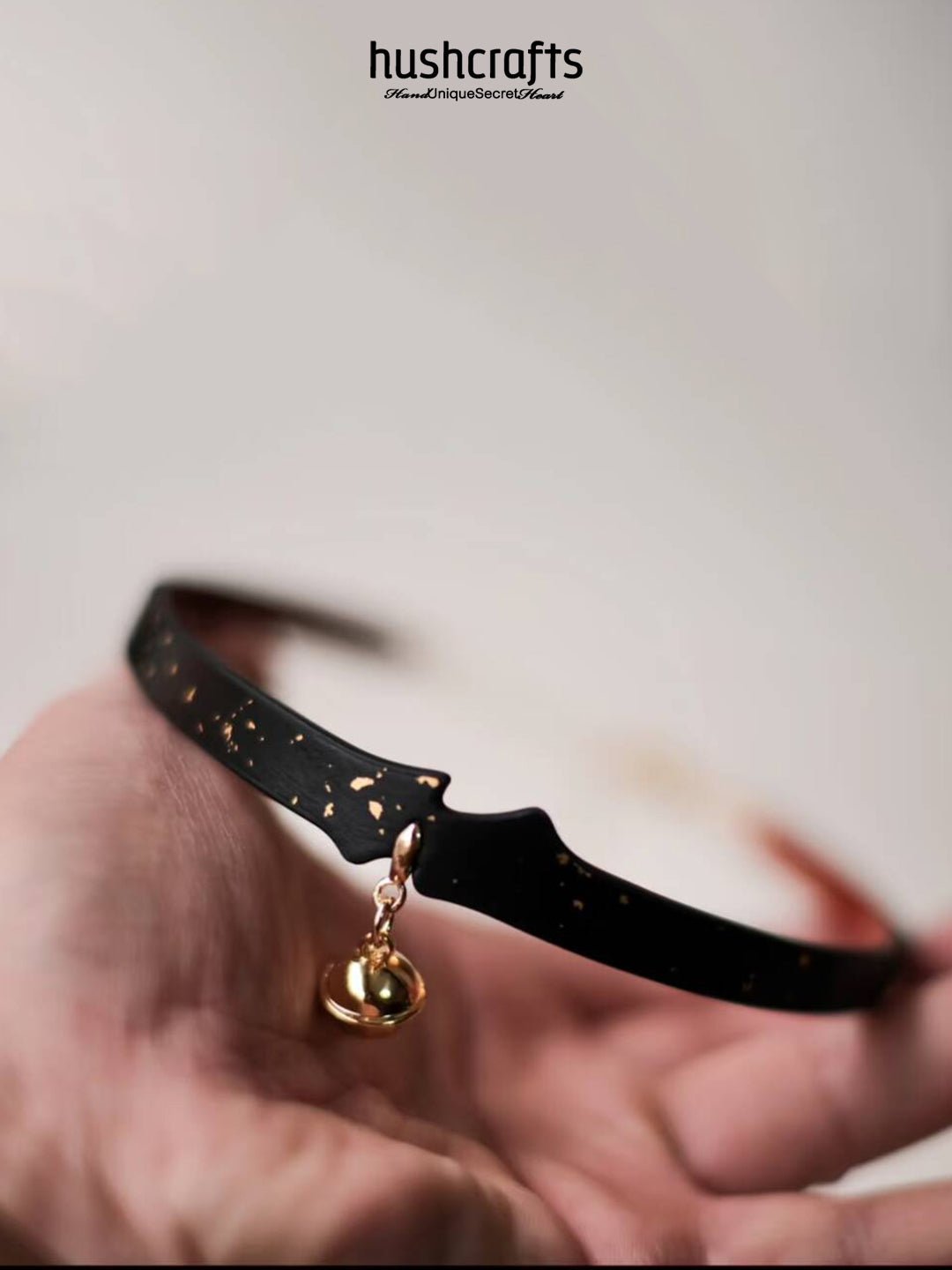 HushCrafts "Bells of Dawn" Leather Choker - hushcrafts