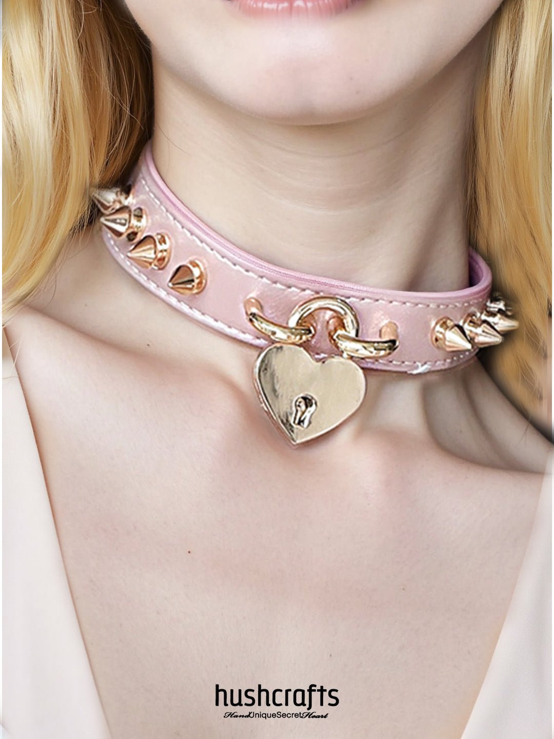 HushCrafts Collar - "Sweet heart Lock" - hushcrafts