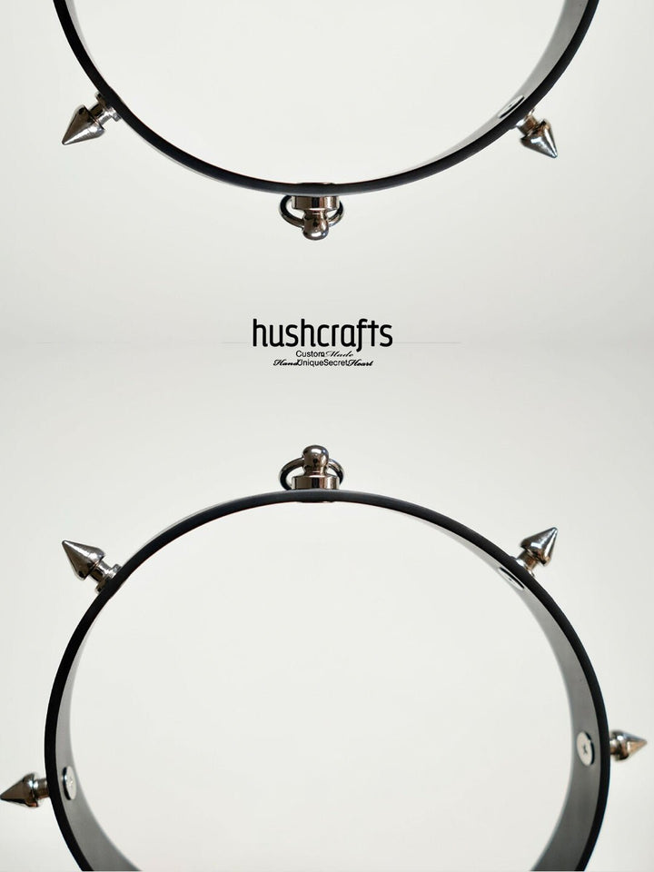 HUSHCRAFTS® Spiked Leather Day Collar - hushcrafts