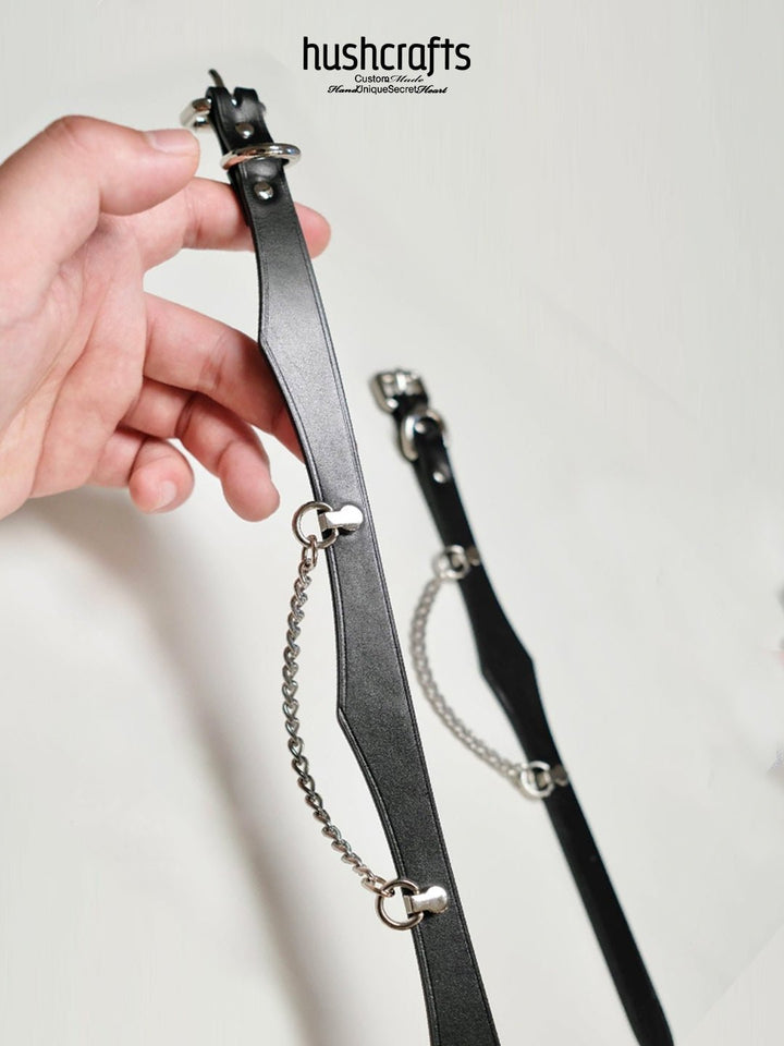 HUSHCRAFTS® V - Shaped Leather Day Collar - hushcrafts