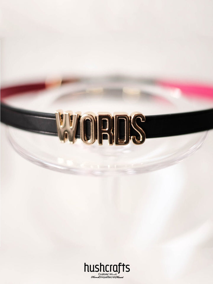 HUSHCRAFTS® "WORDS" Leather Day Collar - hushcrafts