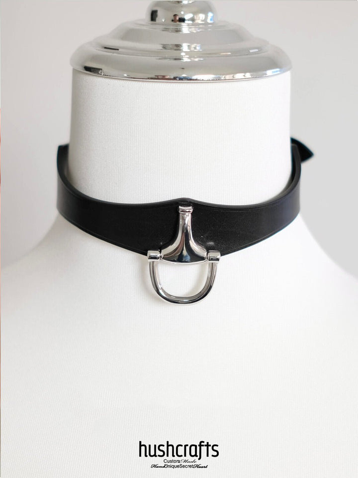 "Serpent Seduction" Black cowhide Choker - hushcrafts