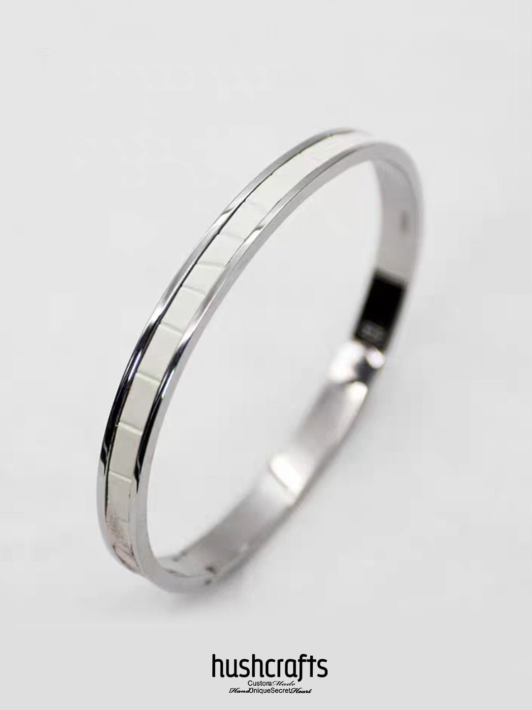 Silver Ripple Bangle - Alligator - hushcrafts