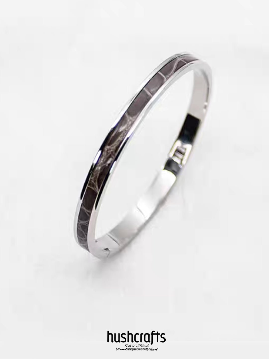 Silver Ripple Bangle - Alligator - hushcrafts