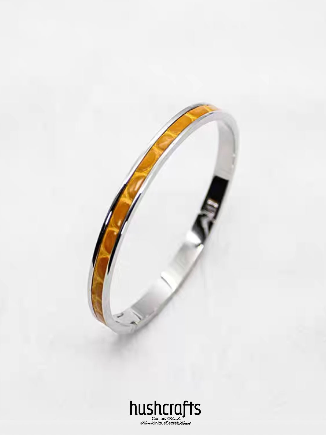 Silver Ripple Bangle - Alligator - hushcrafts