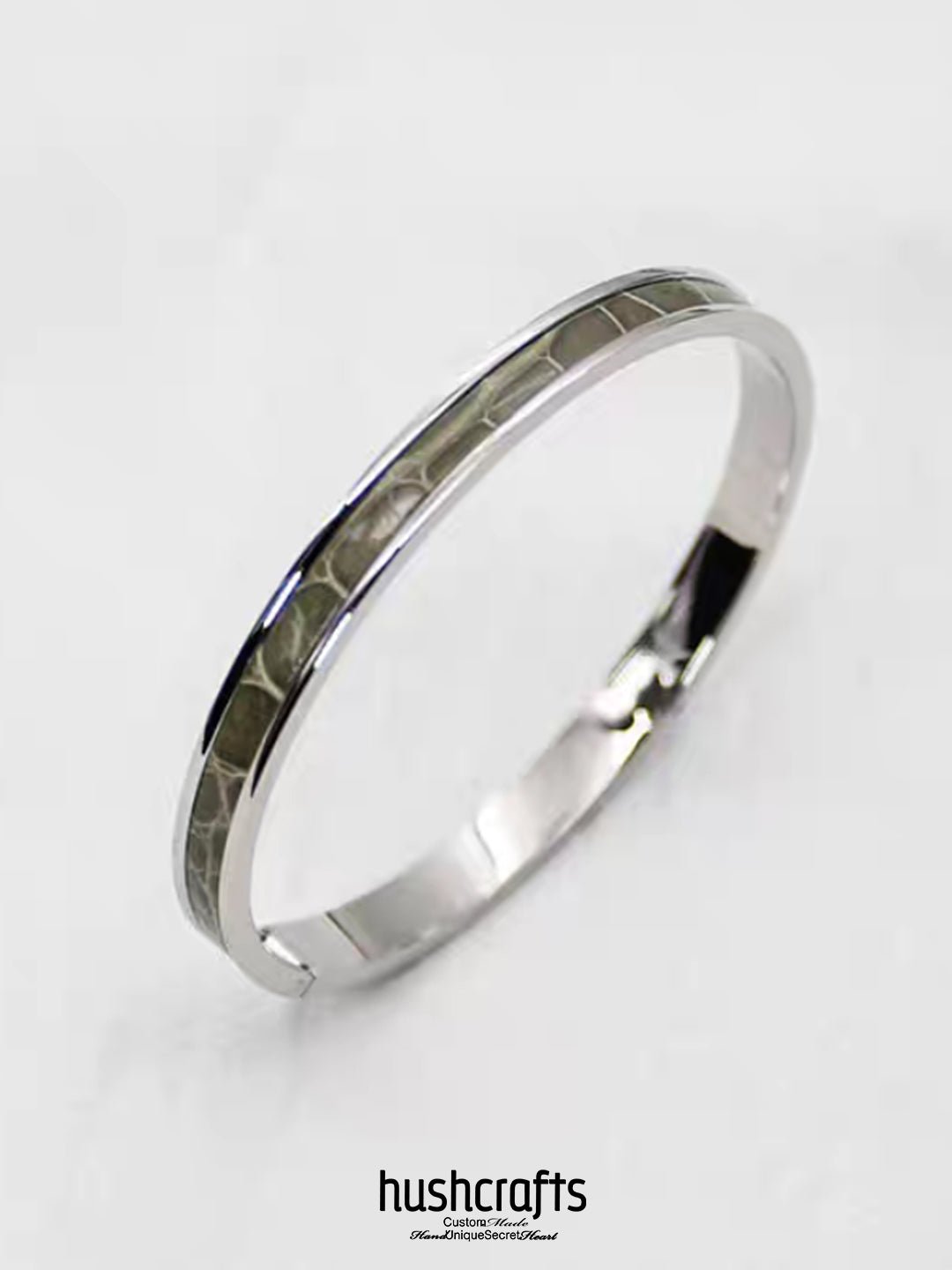 Silver Ripple Bangle - Alligator - hushcrafts