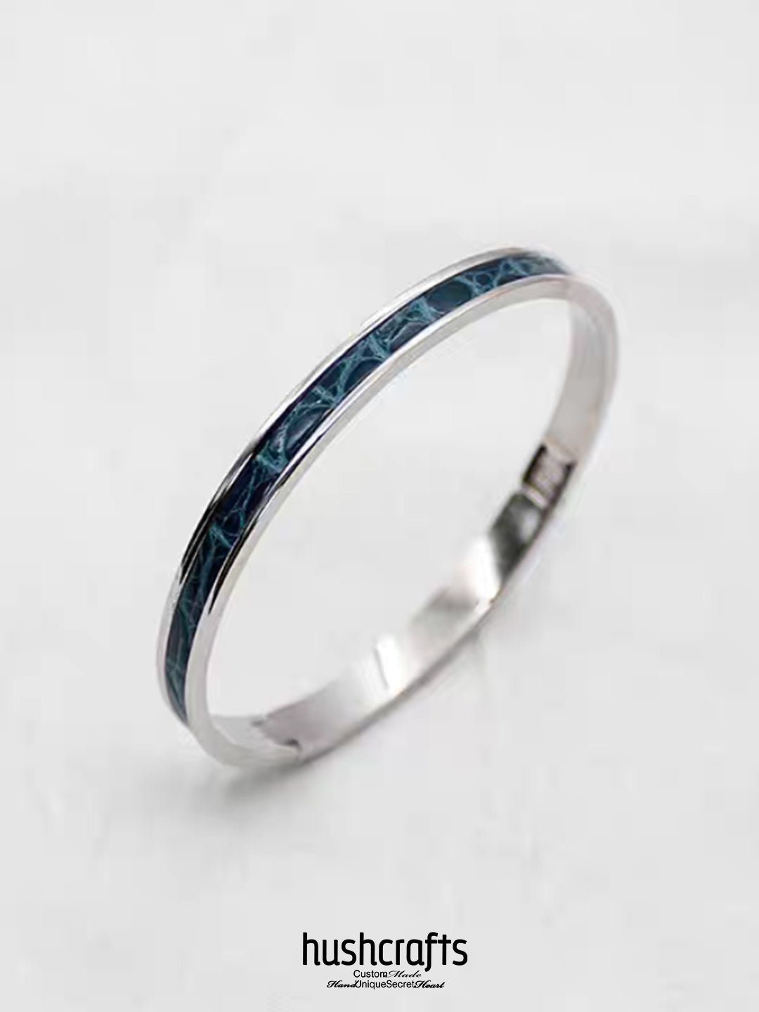 Silver Ripple Bangle - Alligator - hushcrafts