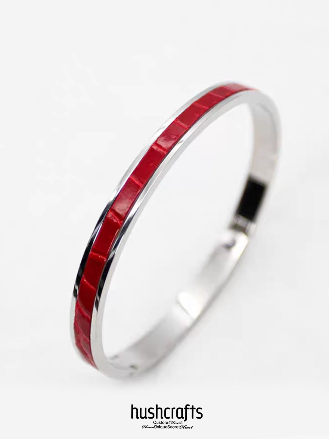 Silver Ripple Bangle - Alligator - hushcrafts