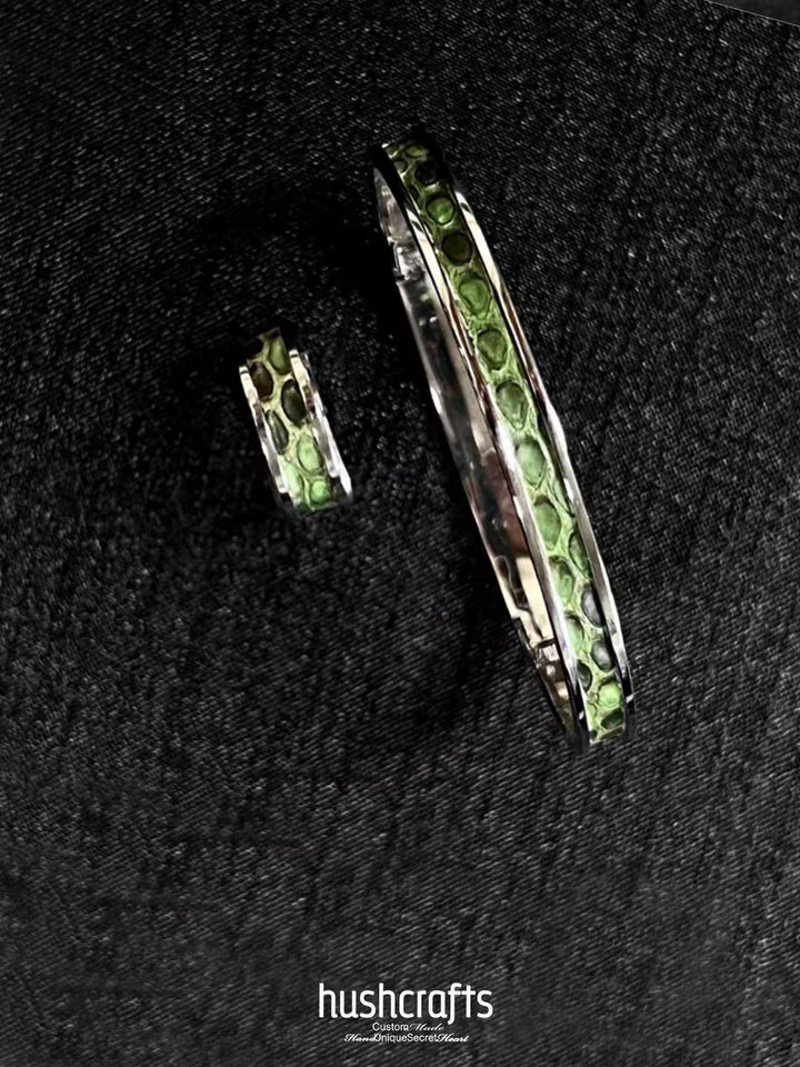 Silver Twilight Gleam Bangle – Lizard - hushcrafts