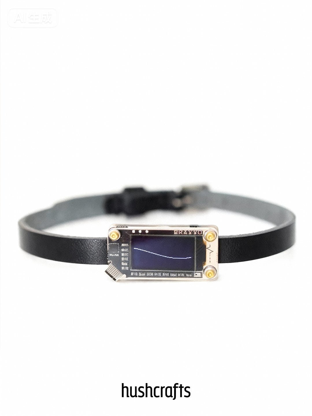 Voice - Activated LED Leather Choker – Sound Reactive Wearable Art - hushcrafts