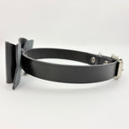 Dark Tender – Leather Bow Choker with Heart Charm | Hushcrafts®