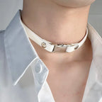 Lockstep Collar – Halsband aus beflocktem Leder mit taktischer Schnalle und Kuppelnieten | Hushcrafts®