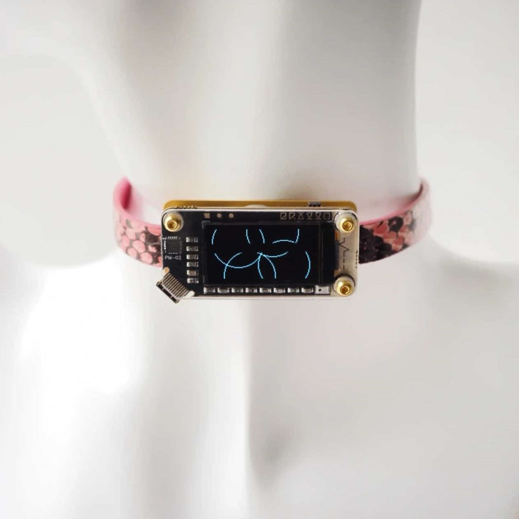 EchoWave II – Snakeskin LED Choker & Bracelet, Custom Engraving | Hushcrafts®