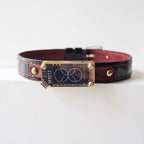 EchoWave Noir – Nile Crocodile Leather LED Choker, Double-Layer | Hushcrafts®