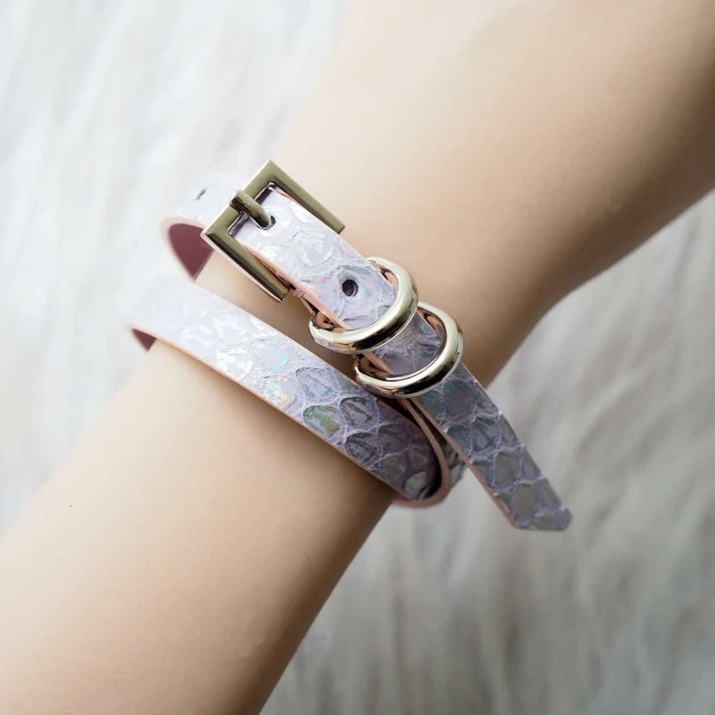 EchoWave II – Snakeskin LED Choker & Bracelet, Custom Engraving | Hushcrafts®