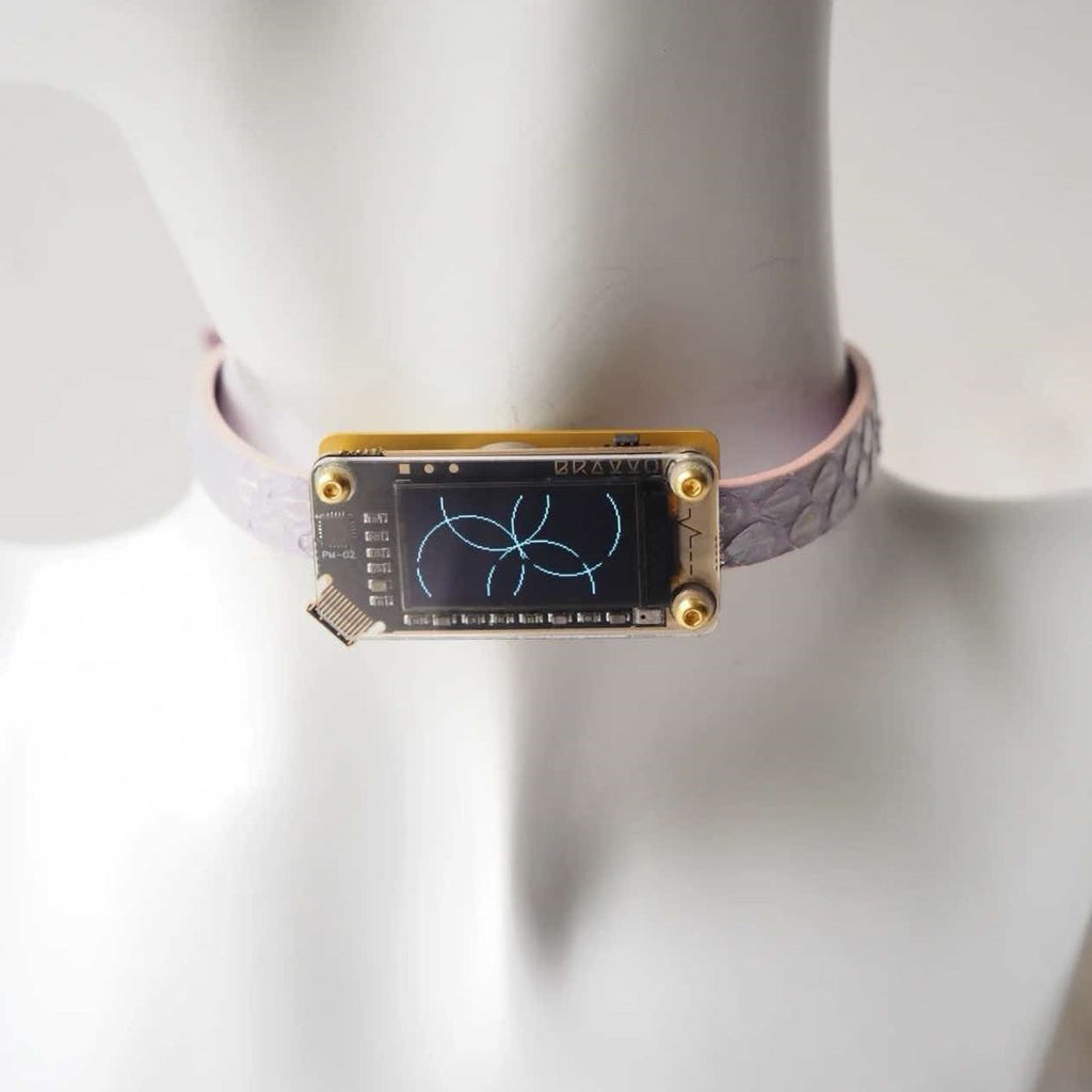 EchoWave II – Snakeskin LED Choker & Bracelet, Custom Engraving | Hushcrafts®