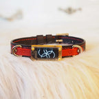 EchoWave Edge – Double-Layer Cowhide LED Choker with O-Rings | Hushcrafts®