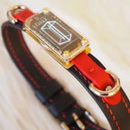 EchoWave Edge – Double-Layer Cowhide LED Choker with O-Rings | Hushcrafts®