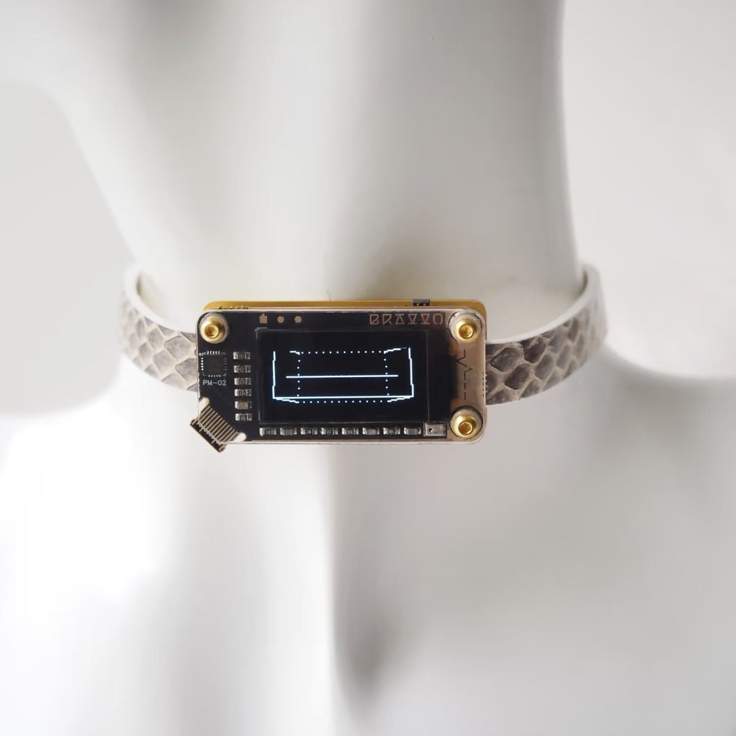 EchoWave II – Snakeskin LED Choker & Bracelet, Custom Engraving | Hushcrafts®
