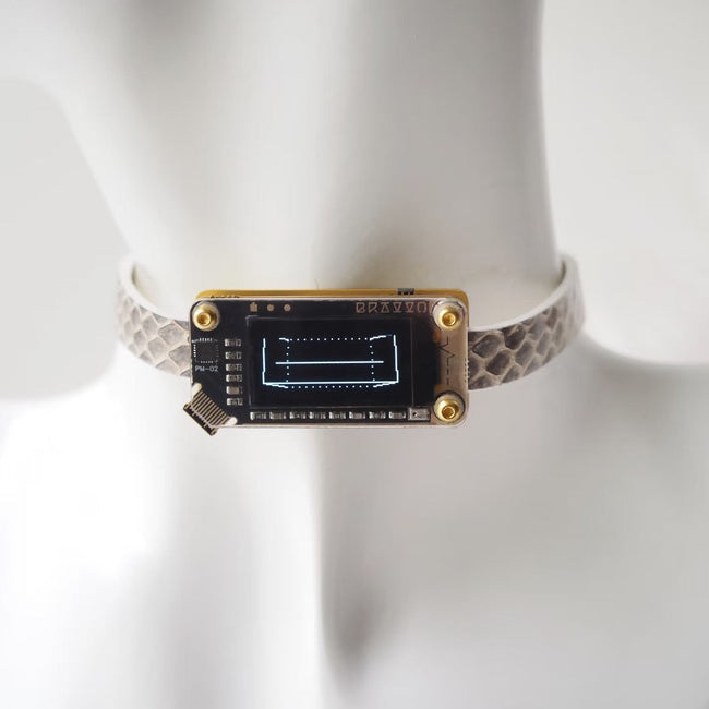 EchoWave II – Snakeskin LED Choker & Bracelet, Custom Engraving | Hushcrafts® Hover Image