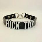 Spelled Out – Custom Letter Leather Collar with O-Rings | Hushcrafts®