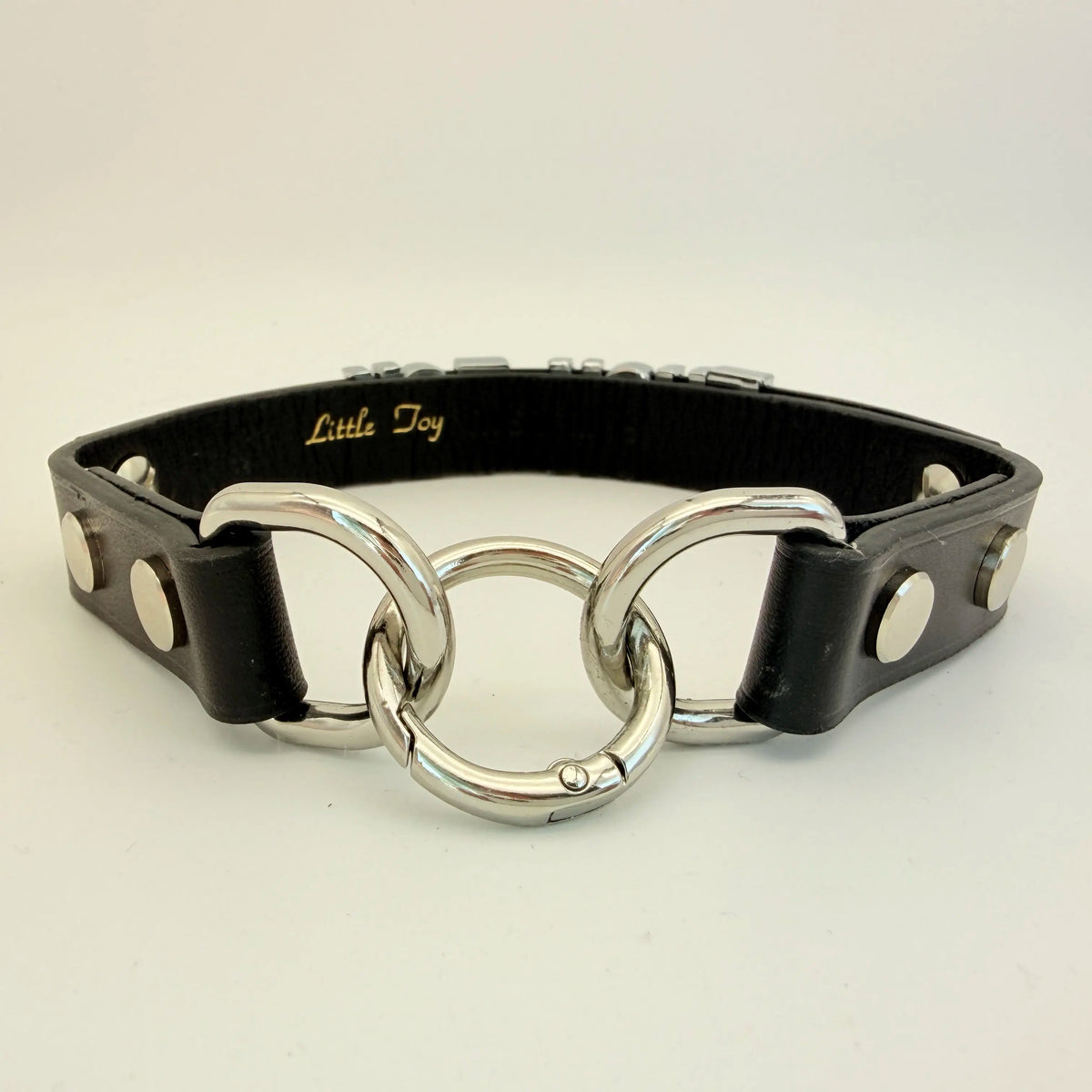 Spelled Out – Custom Letter Leather Collar with O-Rings | Hushcrafts®