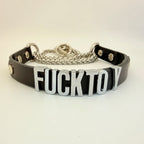 Spelled Out – Custom Letter Leather Collar with O-Rings | Hushcrafts®