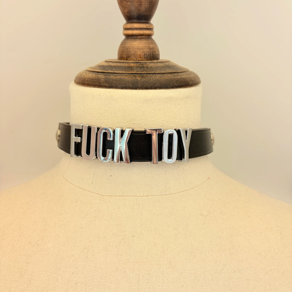 Spelled Out – Custom Letter Leather Collar with O-Rings | Hushcrafts®