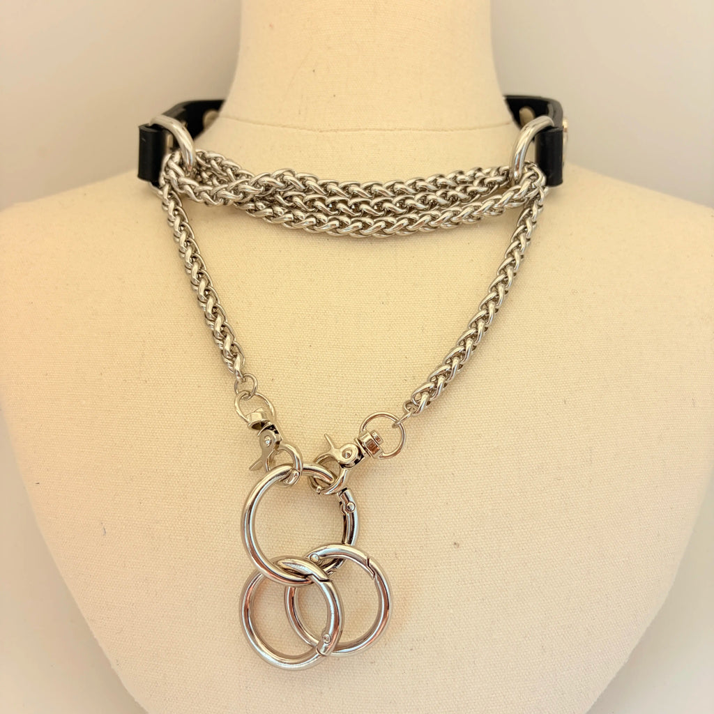 Spelled Out – Custom Letter Leather Collar with O-Rings | Hushcrafts®