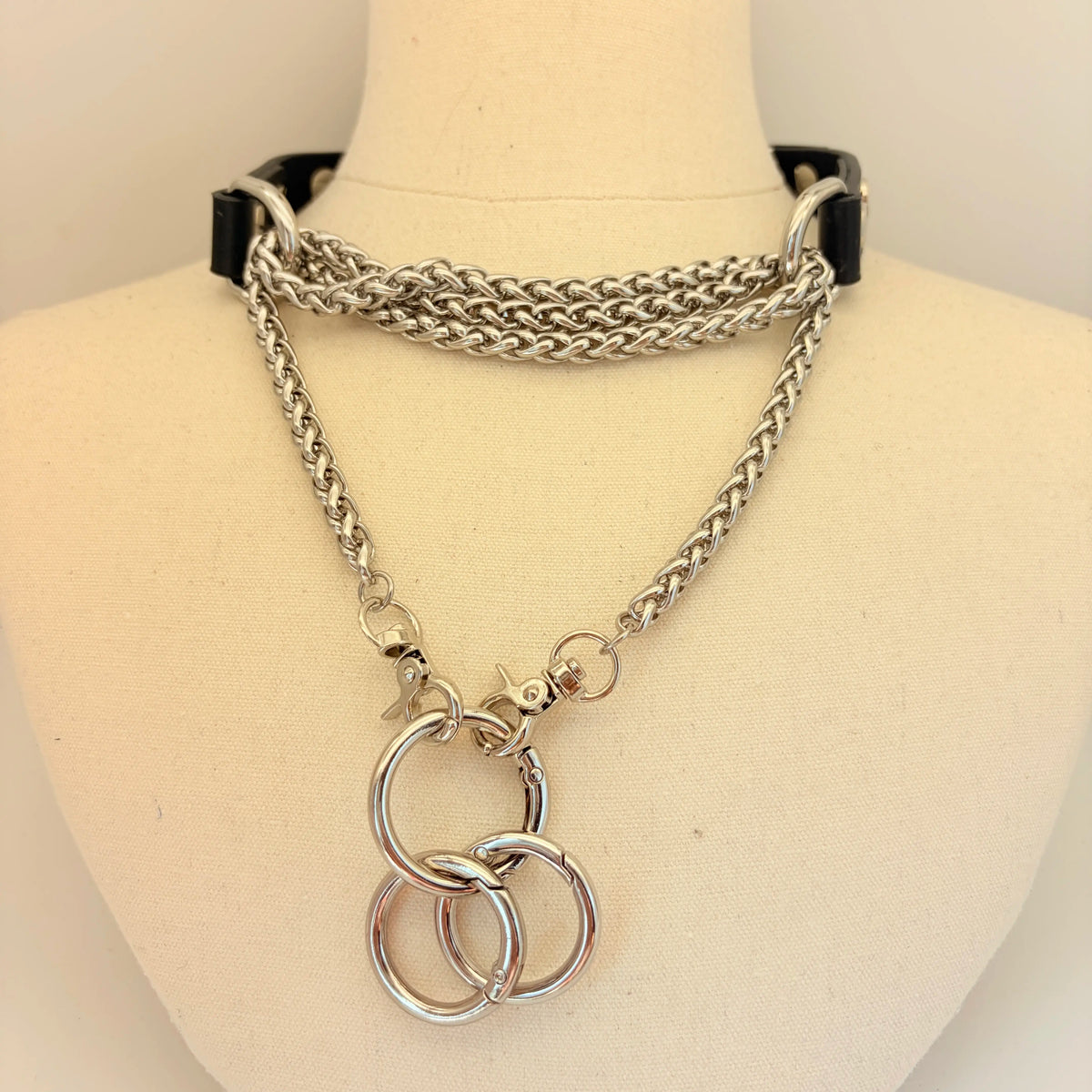 Spelled Out – Custom Letter Leather Collar with O-Rings | Hushcrafts®