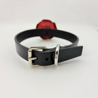 Leather Rose Choker – Handcrafted Lambskin-Lined Collar | Hushcrafts®