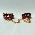 Gilded Surrender – Snakeskin Leather Choker with Chain & Bell | Hushcrafts®
