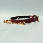 Gilded Surrender – Snakeskin Leather Choker with Chain & Bell | Hushcrafts®