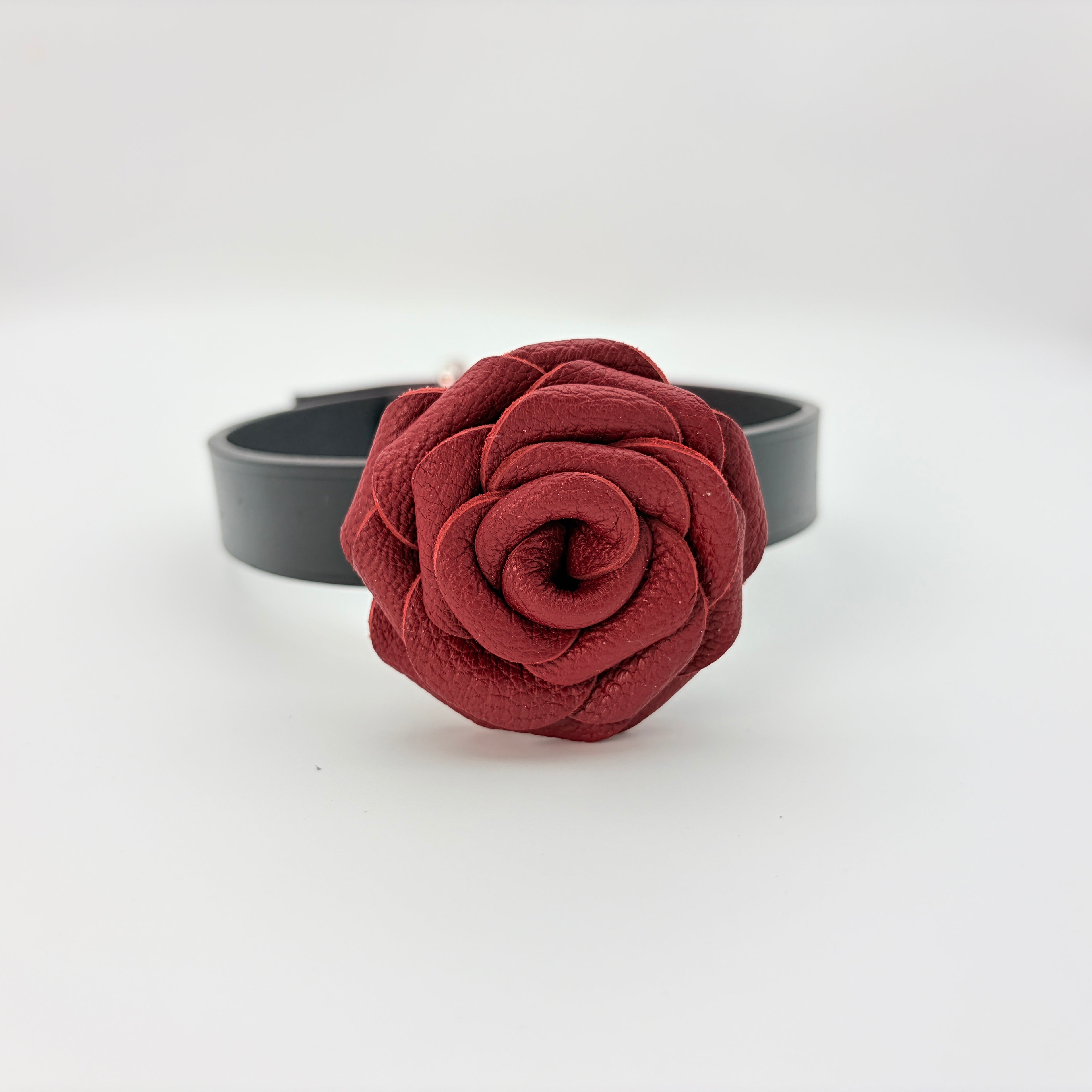 Leather Rose Choker – Handcrafted Lambskin-Lined Collar | Hushcrafts®