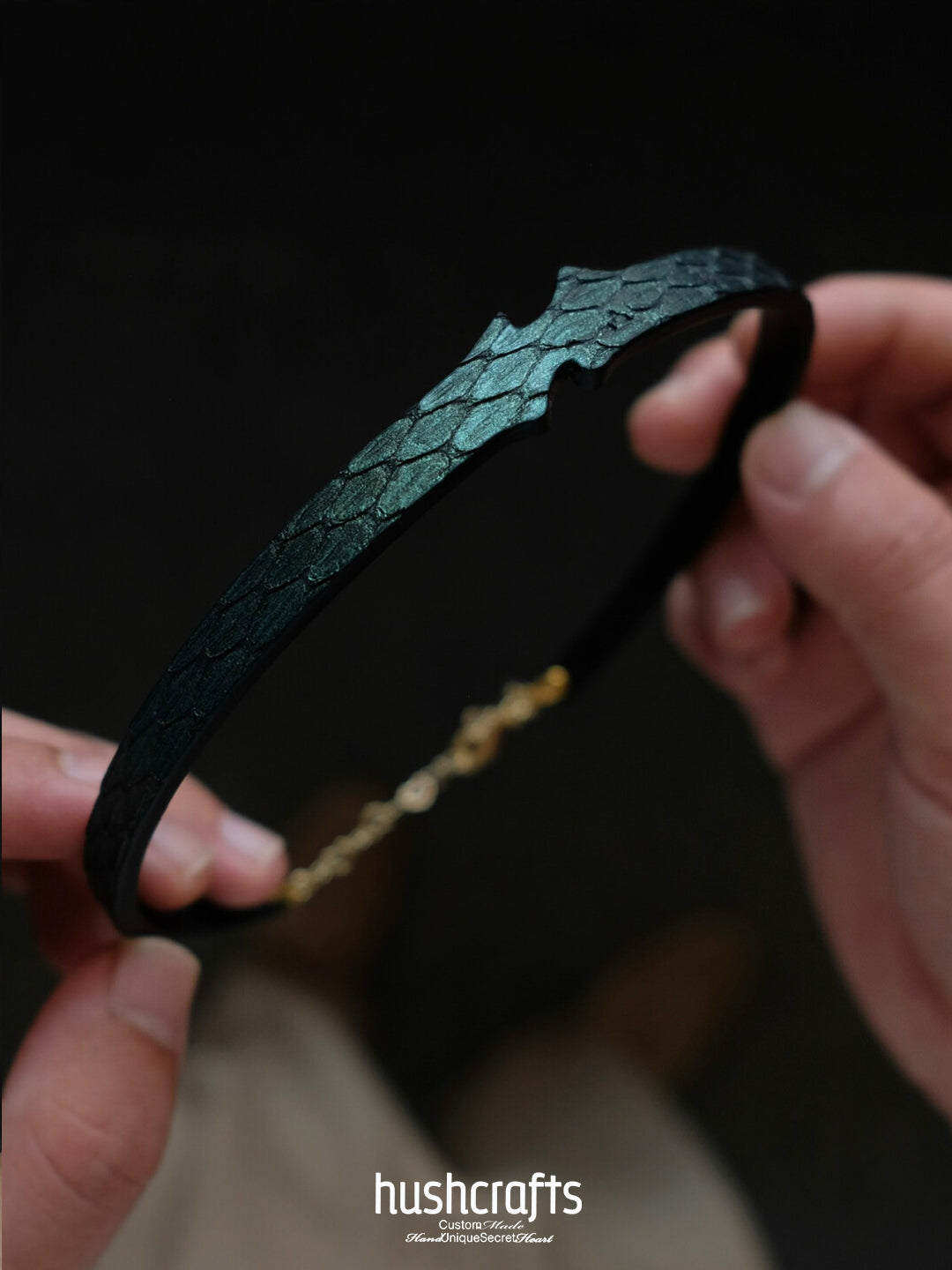 "Bells of Dawn" Snakeskin Leather Choker1