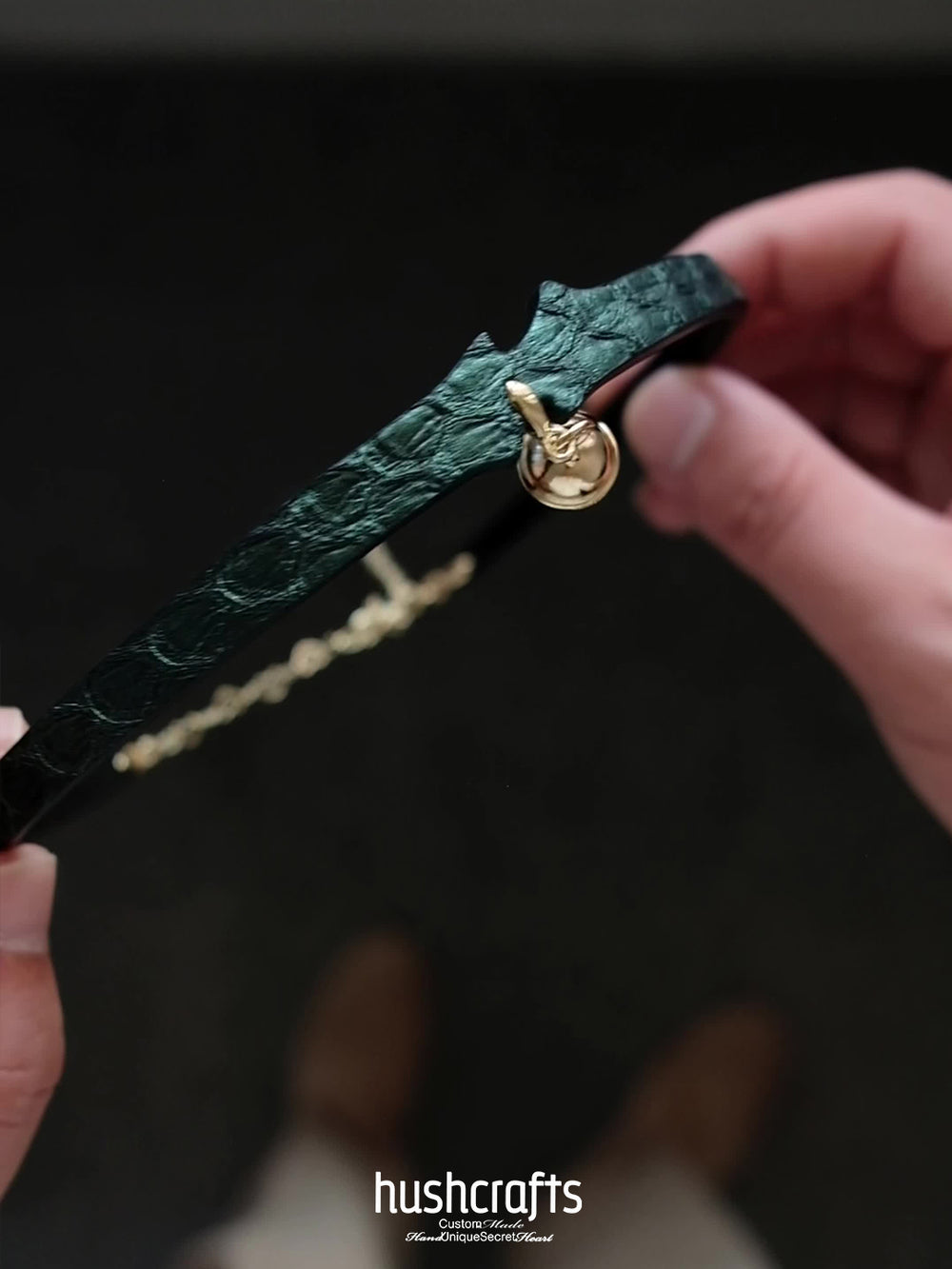 "Bells of Dawn" Snakeskin Leather Choker3