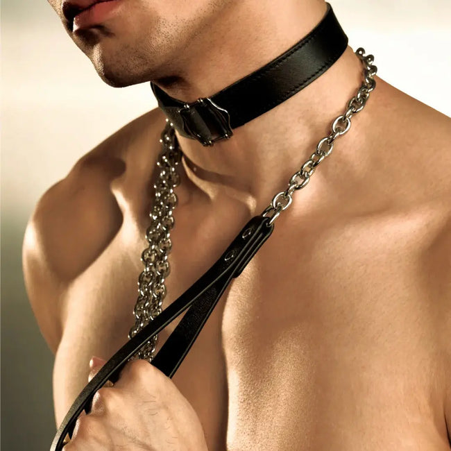 Close Bond – Men's Leather Choker & Restraint Set | Hushcrafts® Main Image