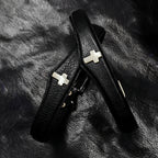 The Relic – Leather Choker with Cross | Hushcrafts®