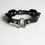 Shackled – Double-Strap Studded Leather Choker | Hushcrafts®