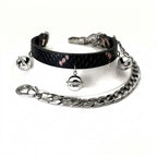 Every Step – Snakeskin Leather Anklet with Sterling Silver Bells | Hushcrafts®