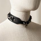 Shackled – Double-Strap Studded Leather Choker | Hushcrafts®
