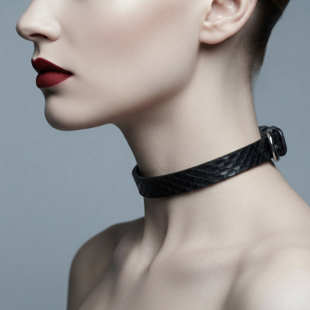 Skin Deep – Genuine Snakeskin Leather Choker | Hushcrafts®