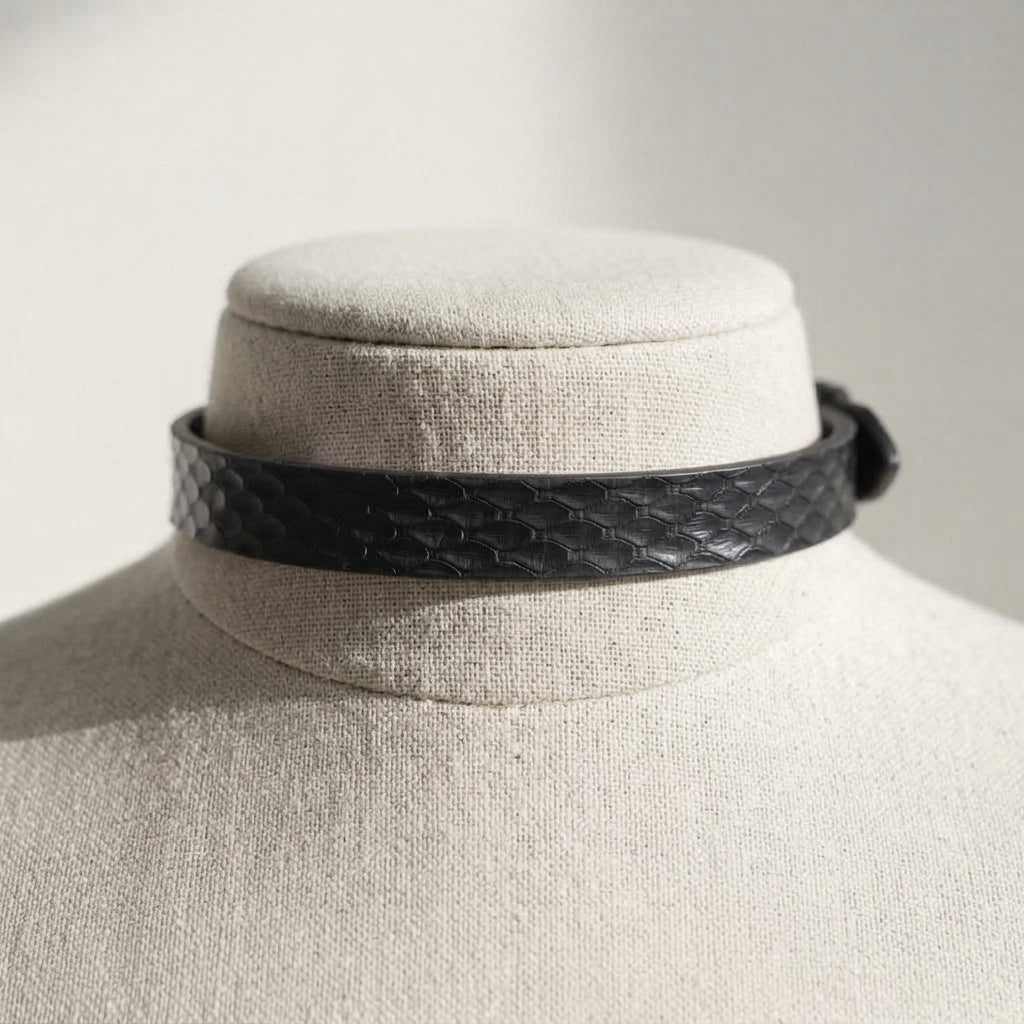 Skin Deep – Genuine Snakeskin Leather Choker | Hushcrafts®