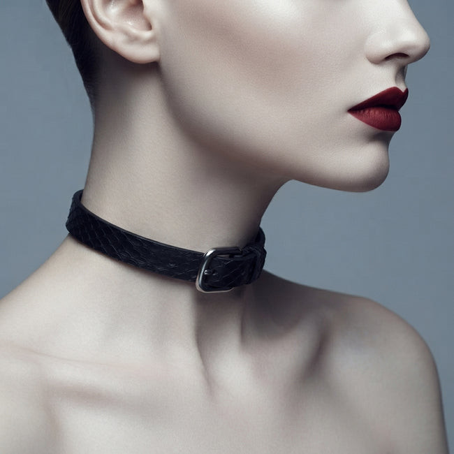 Skin Deep – Genuine Snakeskin Leather Choker | Hushcrafts® Main Image