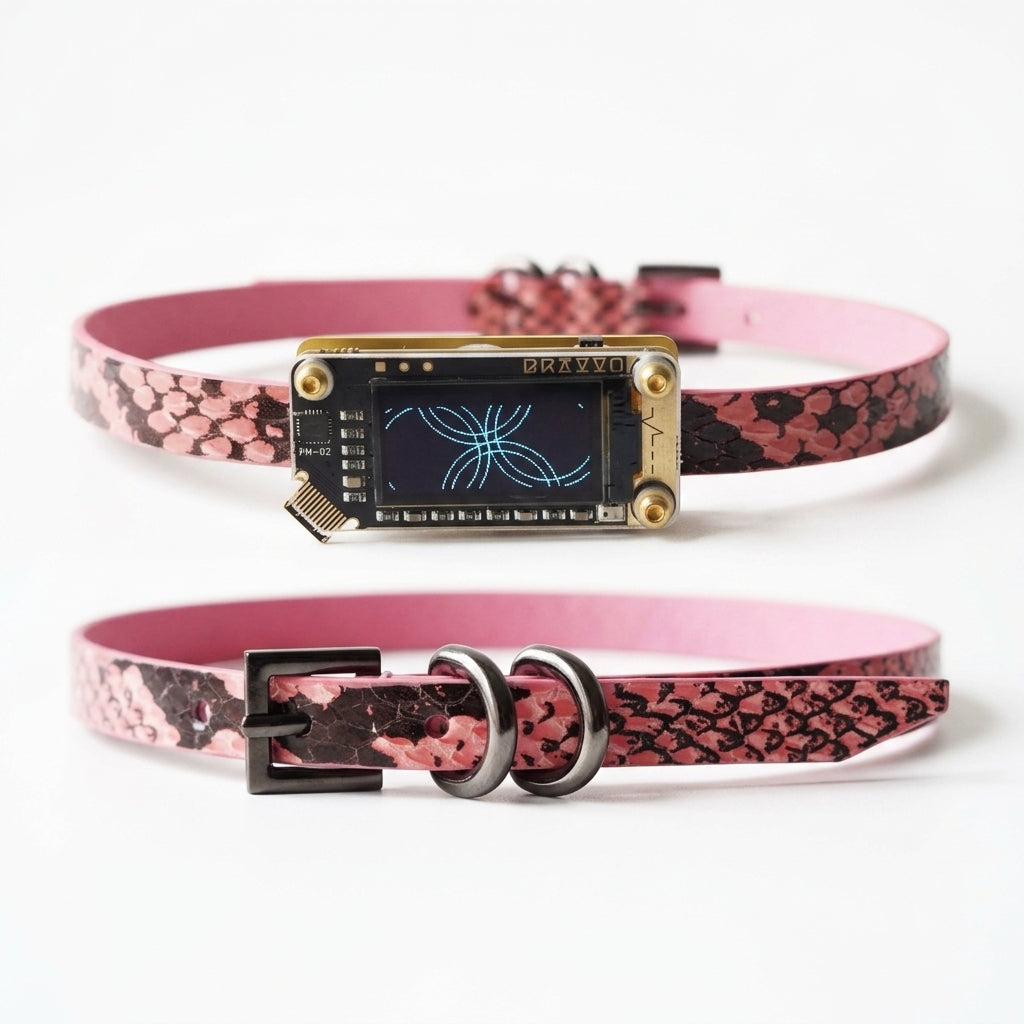 EchoWave II – Snakeskin LED Choker & Bracelet, Custom Engraving | Hushcrafts®